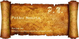 Petku Neszta névjegykártya